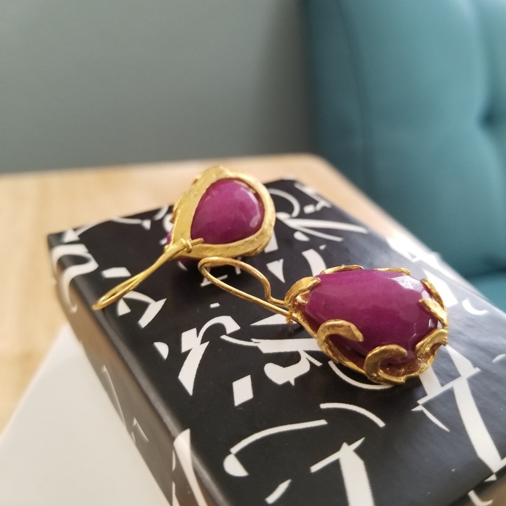 MOROCCAN EARRINGS. 24K PLATED.